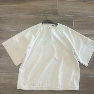 Tibi Cream Short Sleeve Top